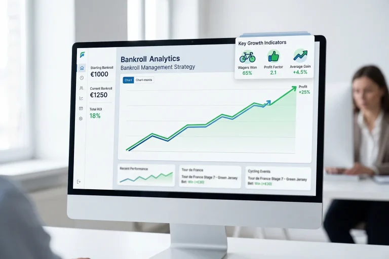 Gráfico de gestión financiera con tendencia ascendente