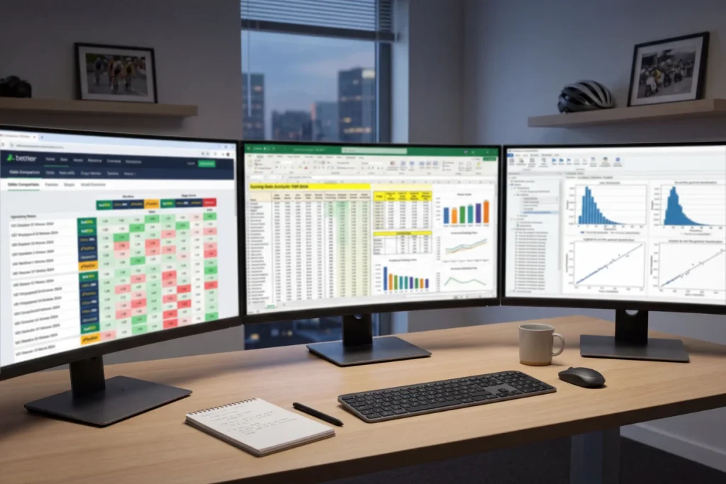 Análisis de cuotas y probabilidades en pantalla de ordenador